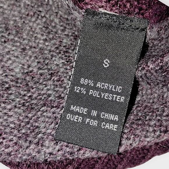 AB Studio Womens Sweater Sz Small Black Burgundy Cowl Neck NWT Mohair Acrylic - Picture 7 of 9